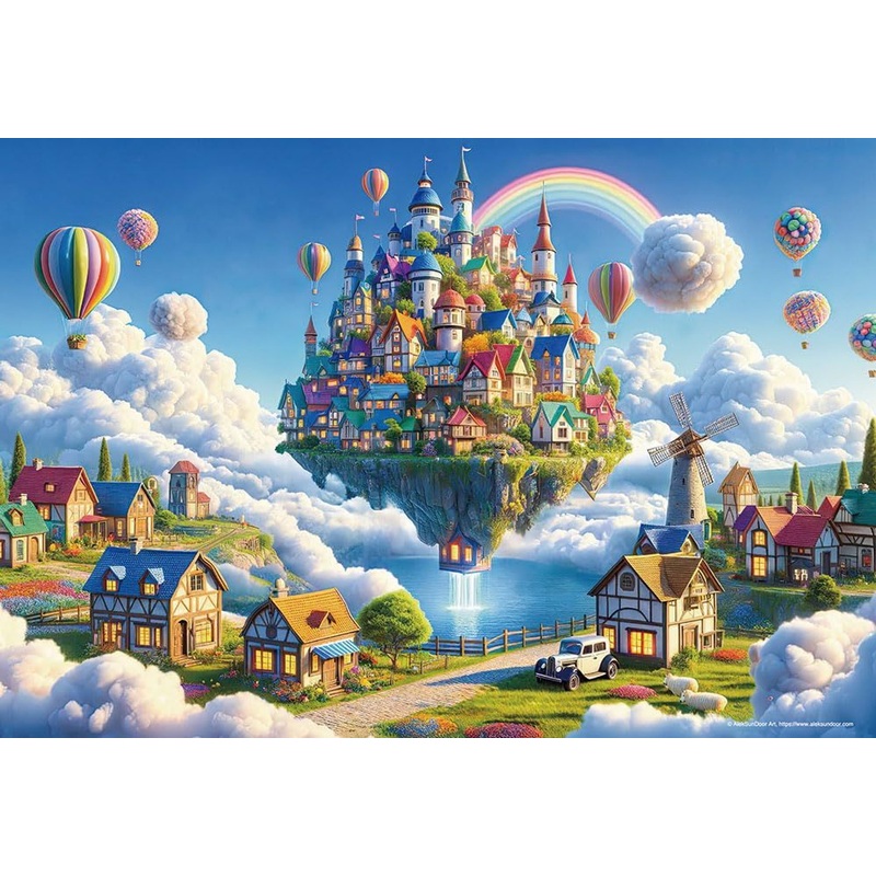 Jigsaw Puzzle A Town Floating in the Sky (300 Pieces)