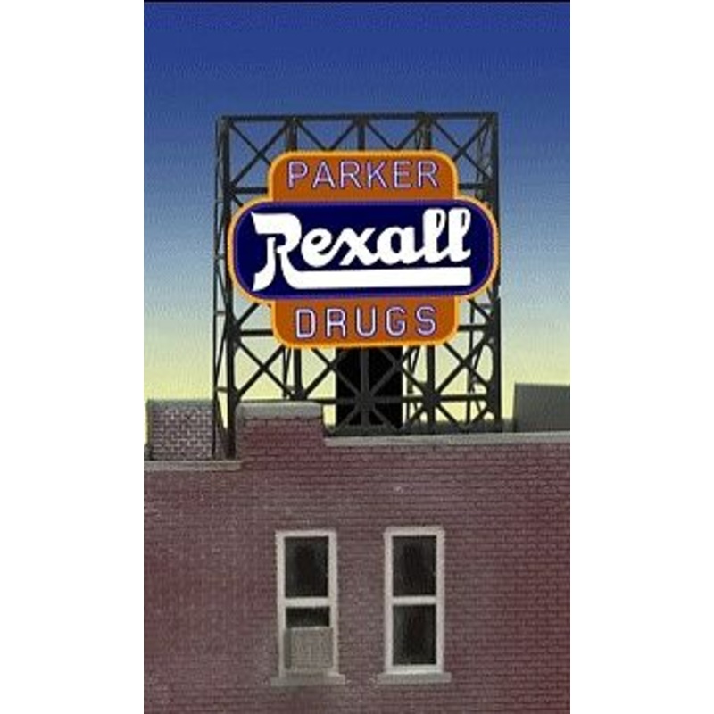 Rexall Parker Drugs Flashing Neon Window Sign