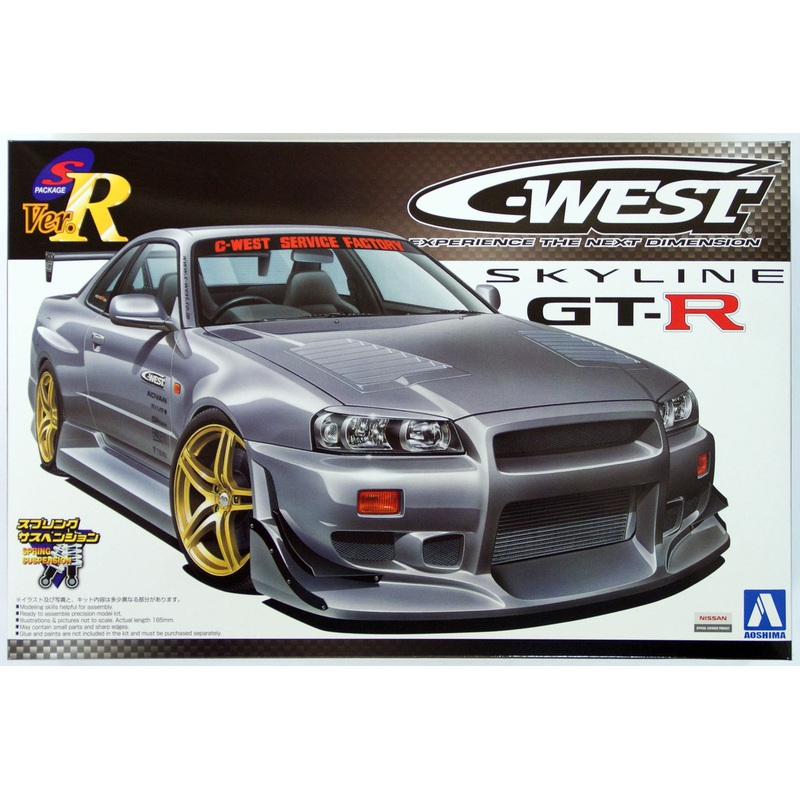 Aoshima 41017 Nissan Skyline GT-R (R34) C-WEST Version 1/24 Scale Kit