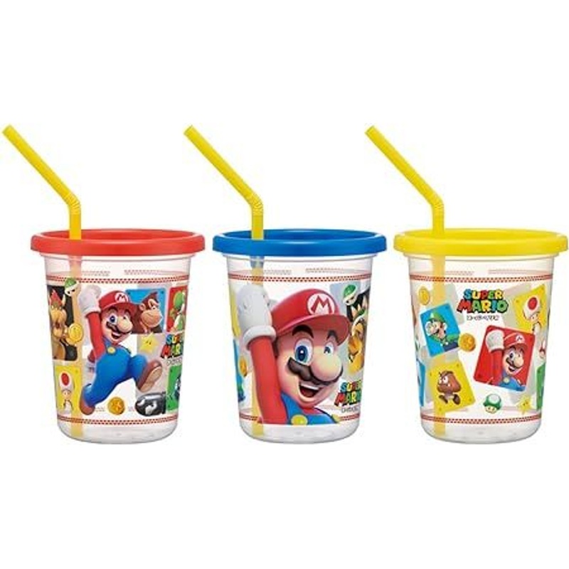 Skater Super Mario 23 Straw Tumbler Set of 3