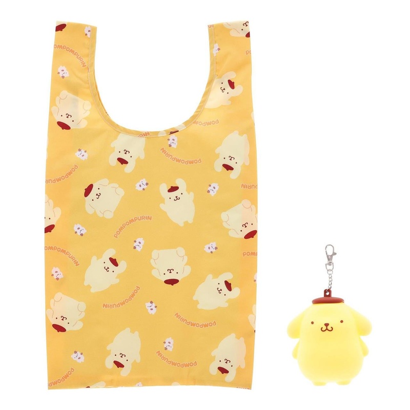 Marushin Sanrio Pompompurin Solid Pudding Pouch With Eco Bag