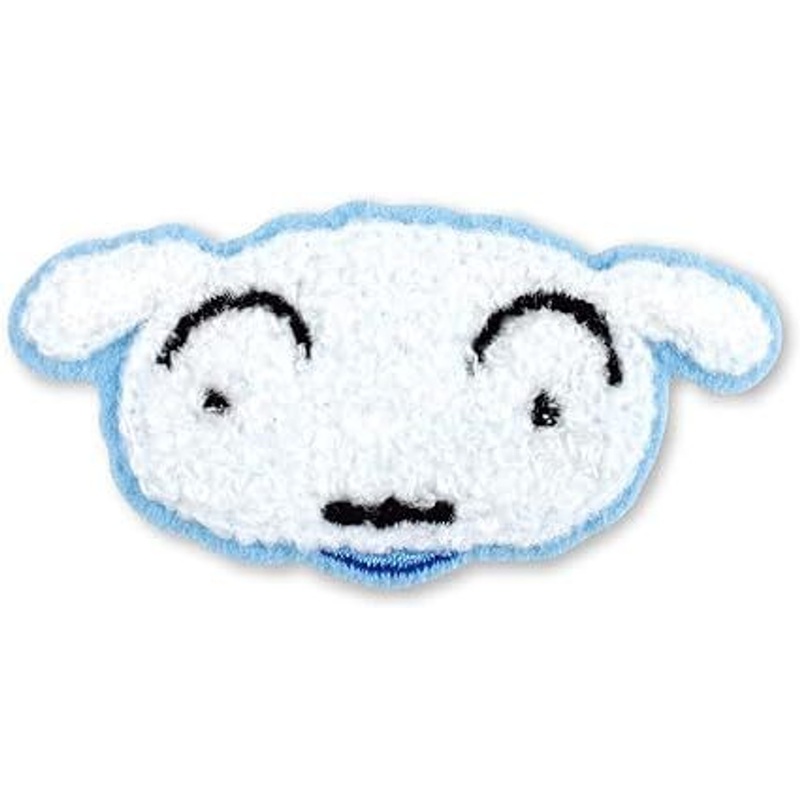 T’s Factory Crayon Shin-chan Mokomoko Fluffy Embroidery Sticker Shiro