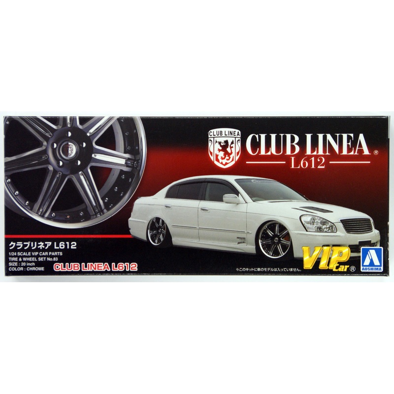 Aoshima 46449 CLUB LINEA L612 20 inch Wheel & Tire Set 1/24 Scale Kit