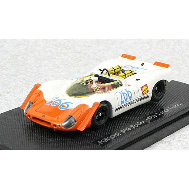 Ebbro 43729 Porsche 908 Spyder Targa Florio 1969 No.266 (White/Orange) 1/43 Scale