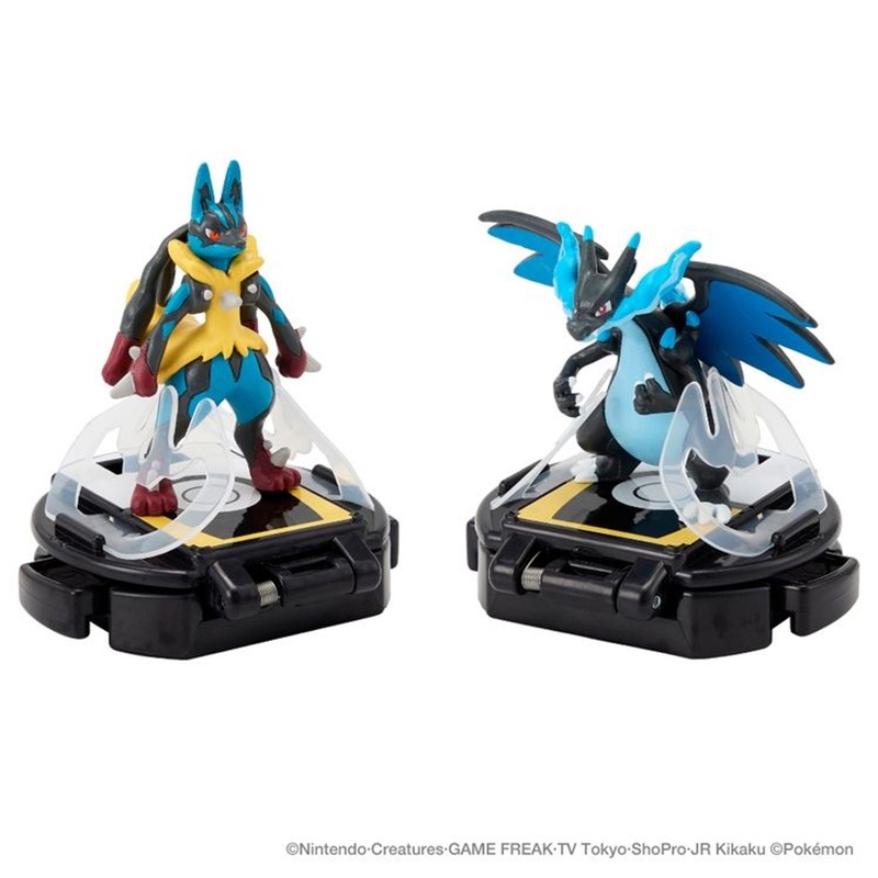 Pokemon Center Original Moncolle Battle Set Mega Lucario VS Mega Charizard X Figure Plastic Model