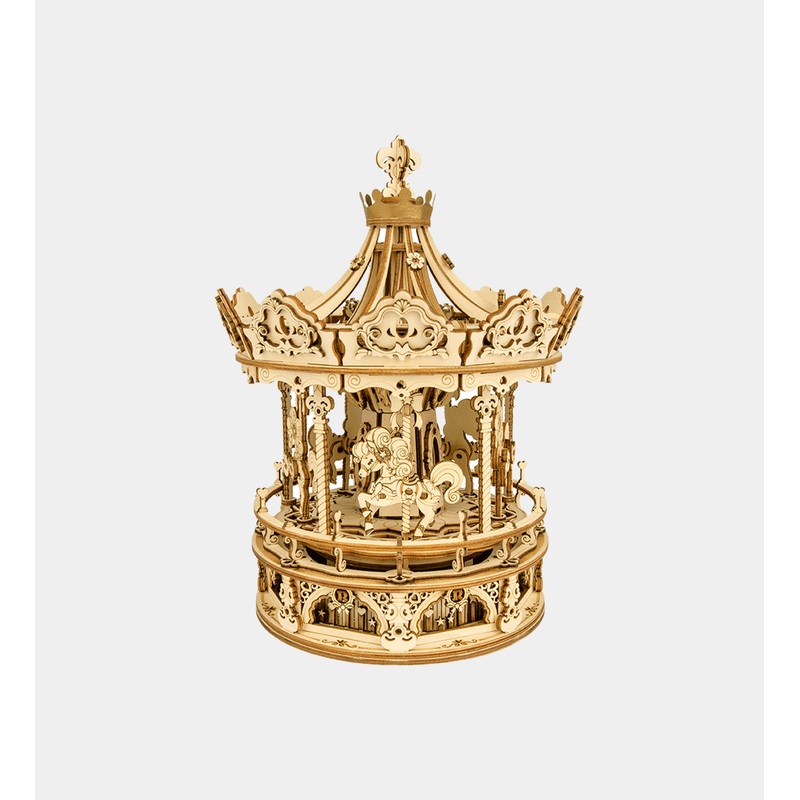 ROBOTIME DIY Miniature Kit Romantic Carousel (336 Pieces)