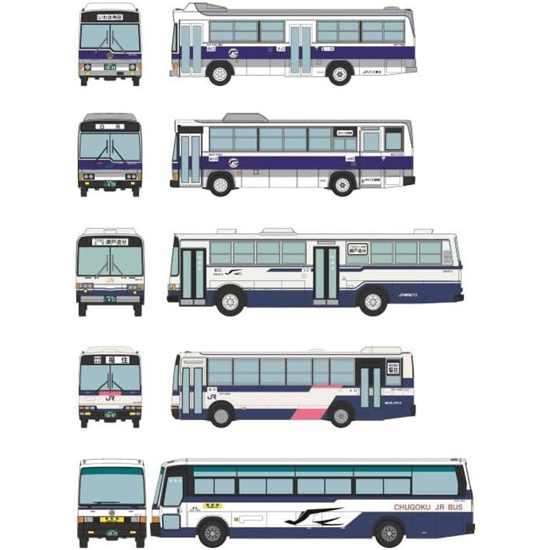 Tomytec The Bus Collection JR Bus 35th Anniversary Honshu 5 Company Set 5 Bus Set (N scale)