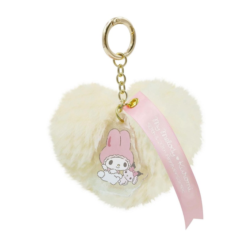OST My Melody 50th & Kuromi 20th Fur Charm White Angel