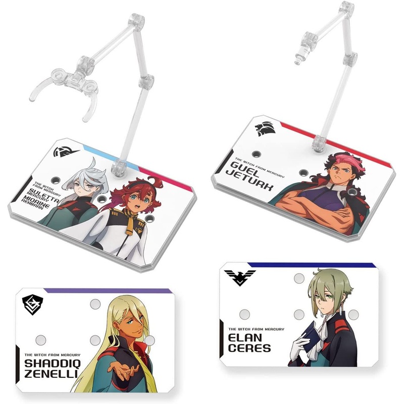 Bandai Action Base 6 (Clear Color) and Sticker Set (Gundam: The Witch from Mercury)