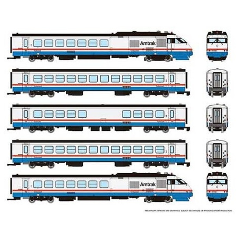N Turbo Liner Amtrak Ph-III Set#1 W/sd