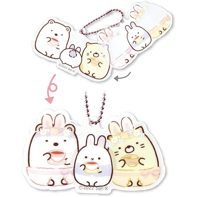 T’s Factory Sumikko Gurashi Acrylic Key Holder – Mysterious Rabbit Garden