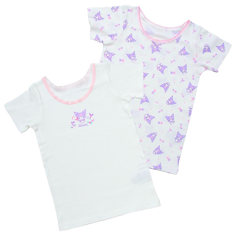Sanrio Kuromi Kids Short Sleeve Undershirt 2-Piece Set (130cm/ M)