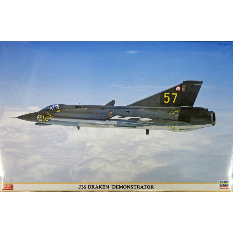 Hasegawa 07342 Swedish Air Force J35 Draken Demonstrator 1/48 Scale Kit