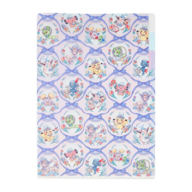 Pokemon Center Original A4 3 Pocket Clear File Pokemon Botanical Easter File Holder