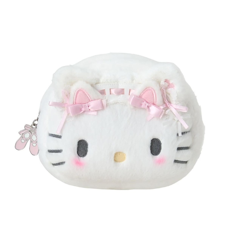 Sanrio Hello Kitty Face-Shaped Pouch (White Cat Ballerina) 414735