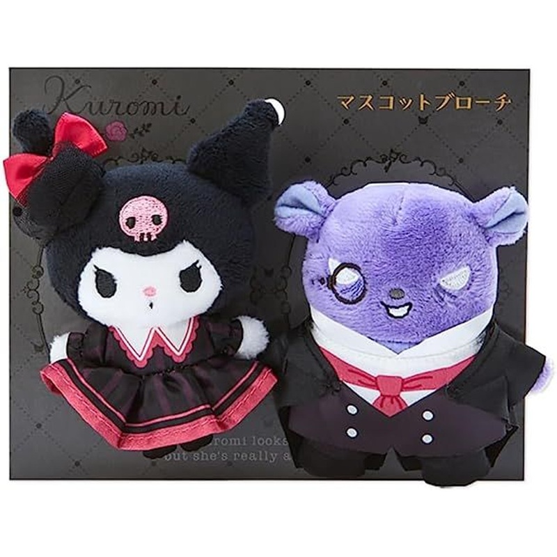 Sanrio Mascot Brooch Set Kuromi & Baku (Delusional Lady Kuromi)