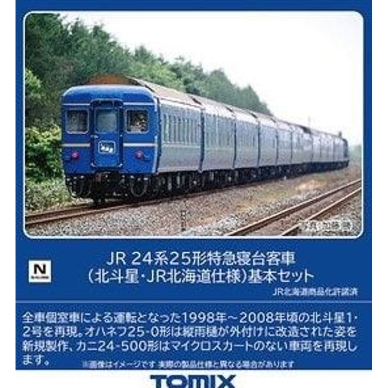 Tomix 98835 JR Series 24 Type 25 Limited Express Sleeper Passenger Car (Hokutosei /JR Hokkaido Specification) 6 Cars Set (N scale)
