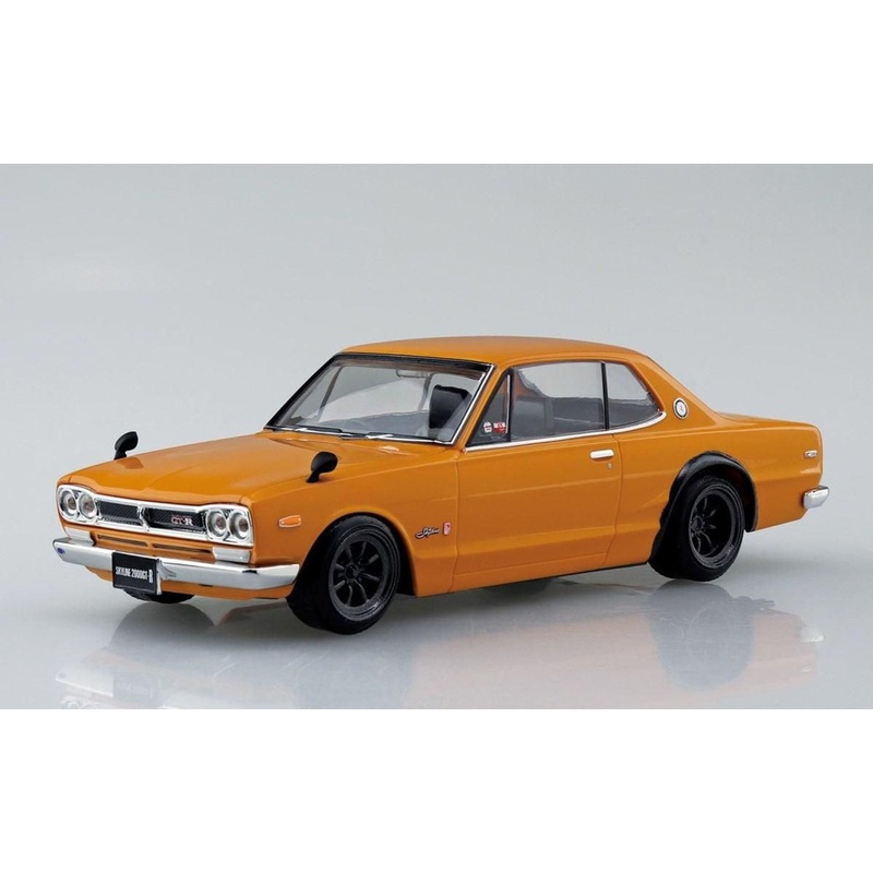 Aoshima RakuPla Snap Car Nissan C10 Skyline 2000GT-R Custom Wheels Brown Plastic Model