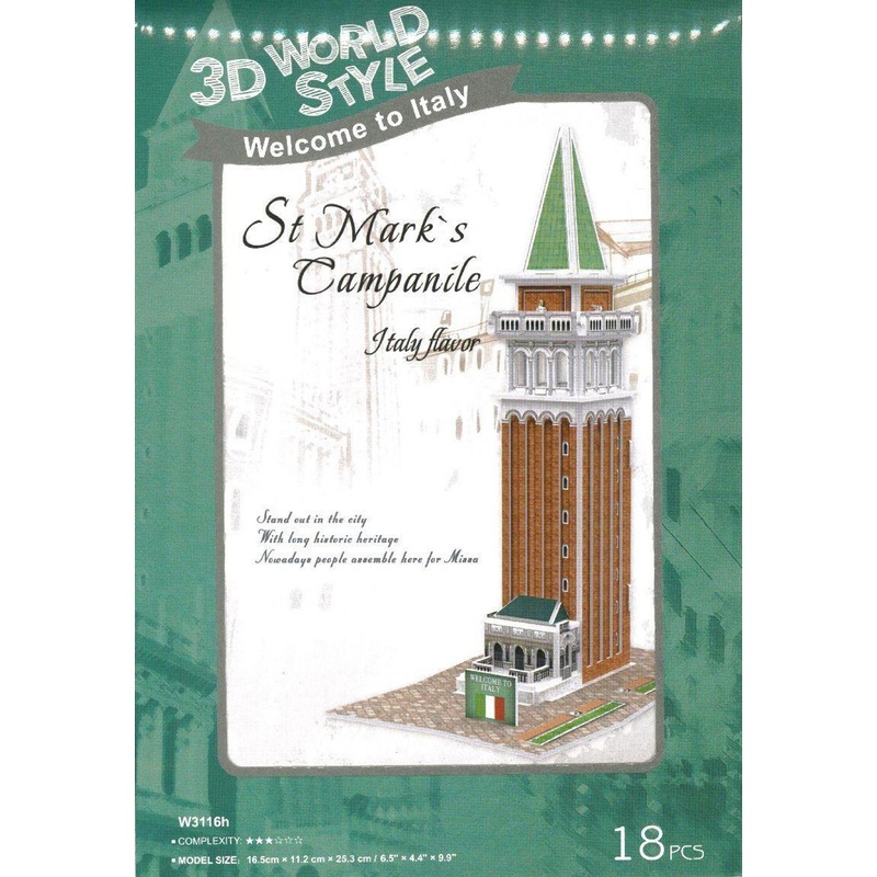 Heart Art Collection Jigsaw Puzzle 3D Puzzle 3D Craft Model Italy Venice St. Mark’s Campanile (18 Pieces)