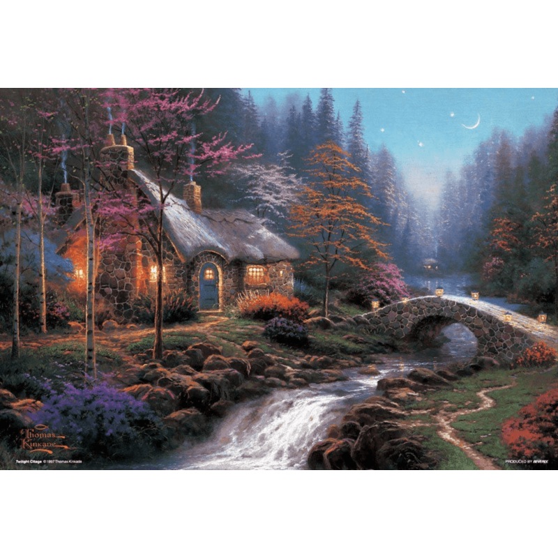 Beverly Jigsaw Puzzle M81-846 Thomas Kinkade Twilight Cottage (1000 S-Pieces)