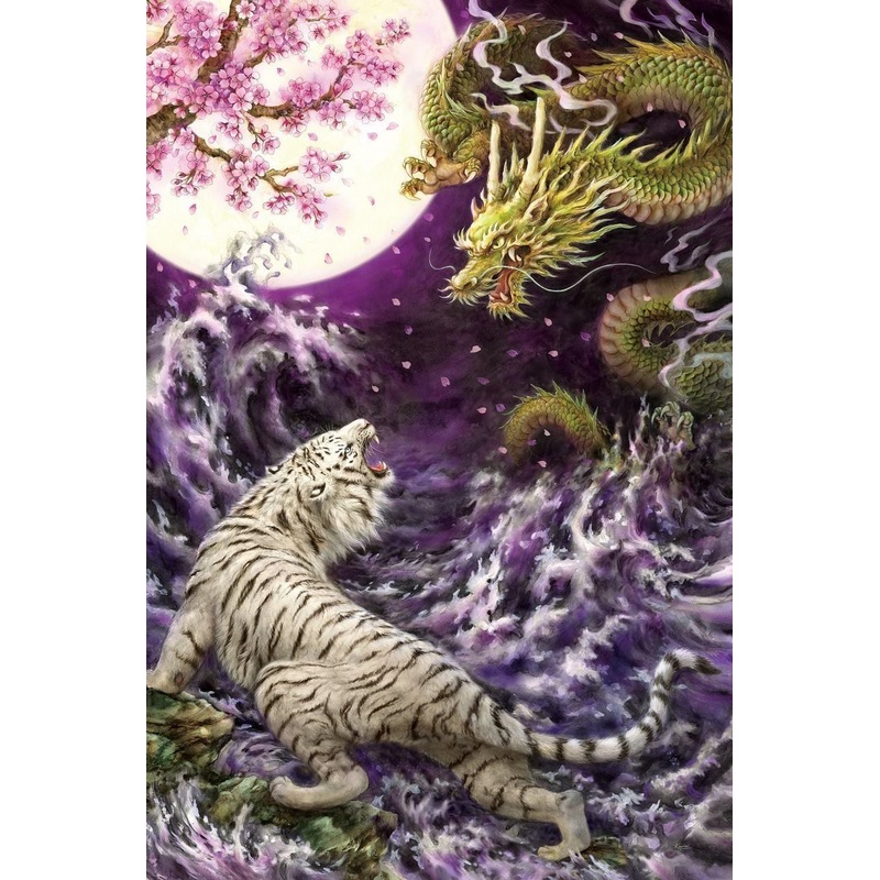 Epoch Jigsaw Puzzle 23-087 Japanese Illustration Tiger and Dragon (2016 S-Pieces)