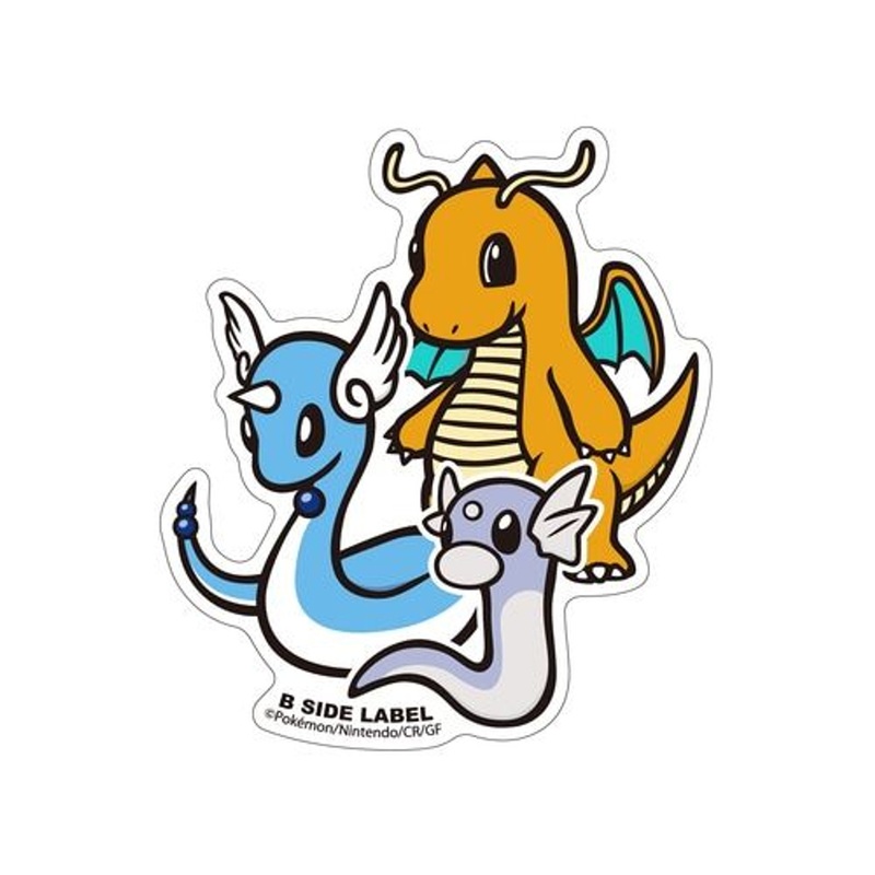 Pokemon Center B-SIDE LABEL BIG Sticker Dratini & Dragonair & Dragonite