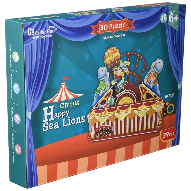 Jigsaw Puzzle 3D Puzzle Standing Craft Model Circus-Seal Heart Art Collection (39 Pieces)