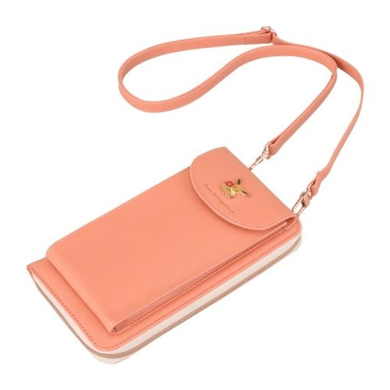 Pokemon Center Original Smartphone Shoulder Pouch / Wallet Eevee Fleur de coquelicot