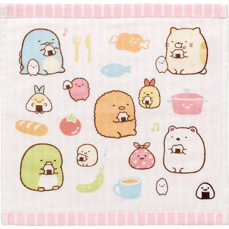 San-x Mini Towel Sumikko Gurashi Kingdom of Foods Pink