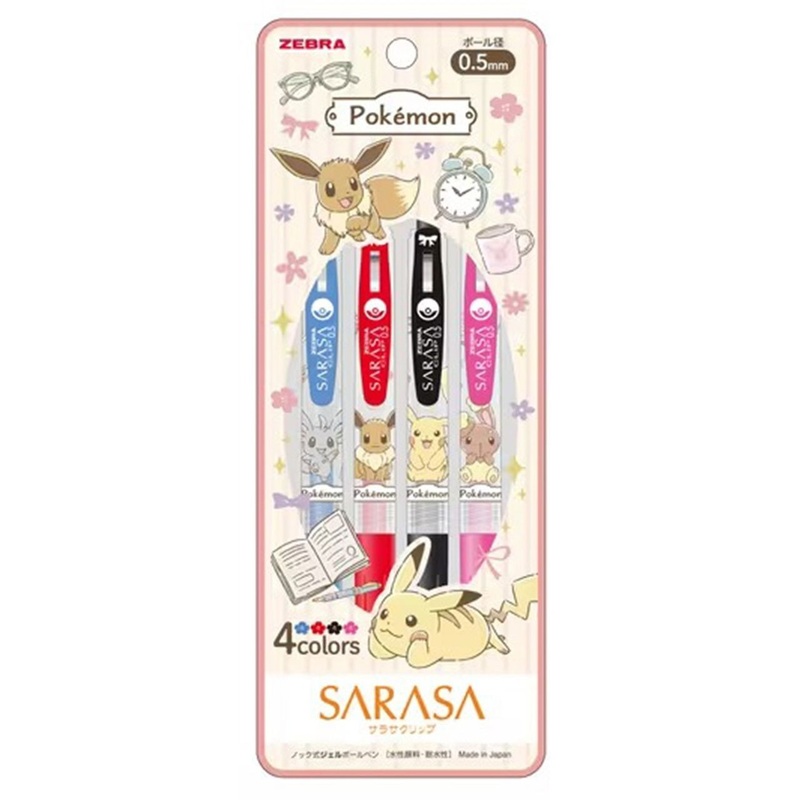 Showa Note Pokemon Center Color Ballpoint Pen Set of 4 SARASA My Room 0.5mm