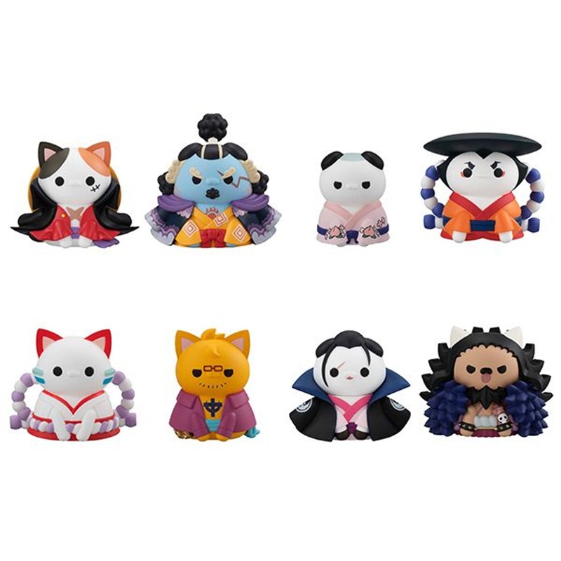 Megahouse Mega Cat Project One Piece Nyan Piece Nyan! Luffy and Wano Country Arc 8pcs Complete Box