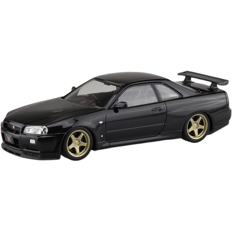 Aoshima The Snap Kit 1/32 R34 Skyline GT-R Custom Wheel (Black Pearl) Plastic Model