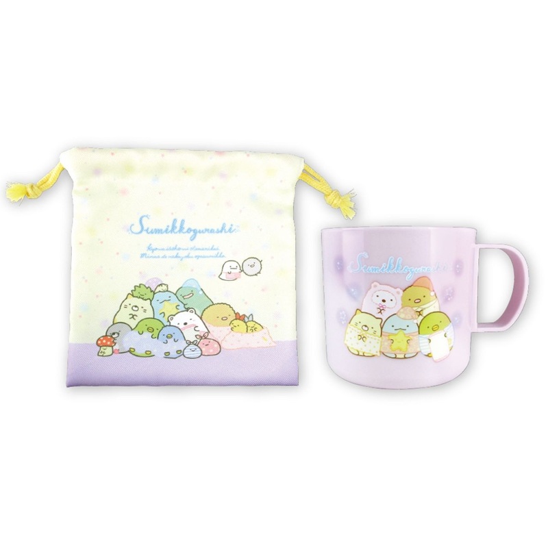 T’s Factory Sumikko Gurashi Plastic Cup & Drawstring Bag Set Sleepover Party