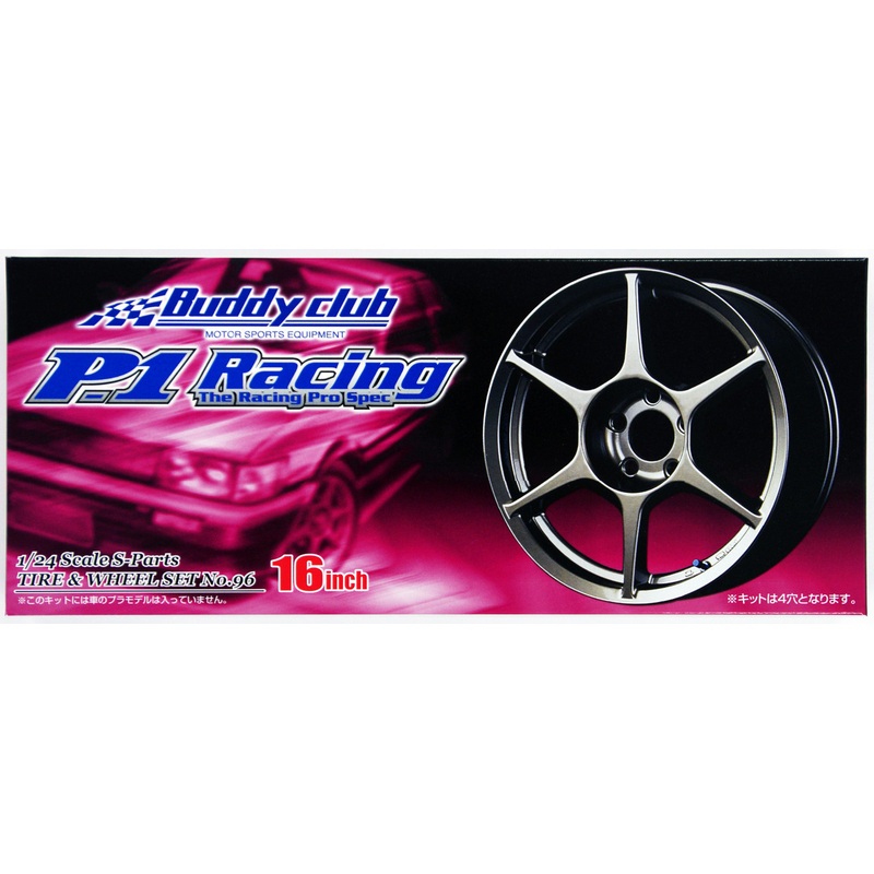 Aoshima 40232 Tire & Wheel Set Buddy club P-1 Racing 1/24 Scale Kit