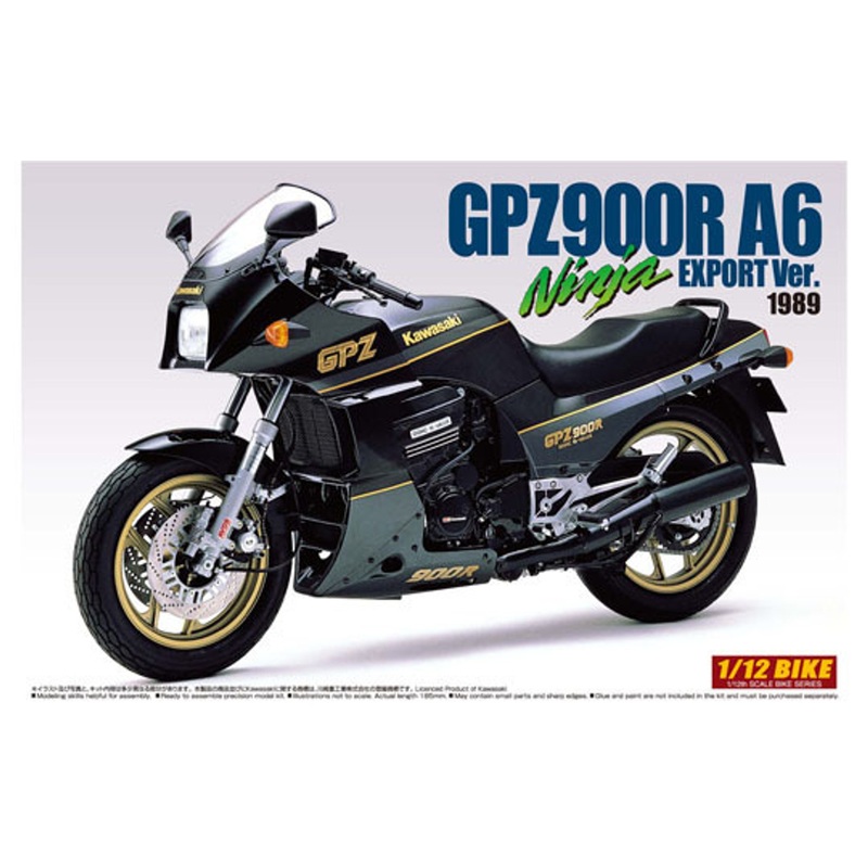 Aoshima Naked Bike 08 01240 Kawasaki GPZ900R A6 Ninja Export Version 1989 1/12 Scale Kit