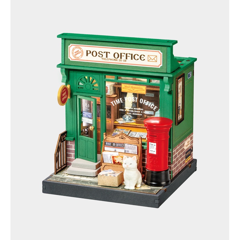ROBOTIME DIY Miniature Kit Century Post Office (54 Pieces)