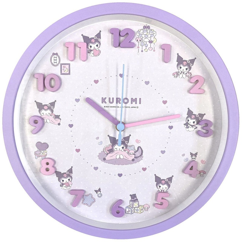 T’s Factory Sanrio Wall Clock Kuromi Purple
