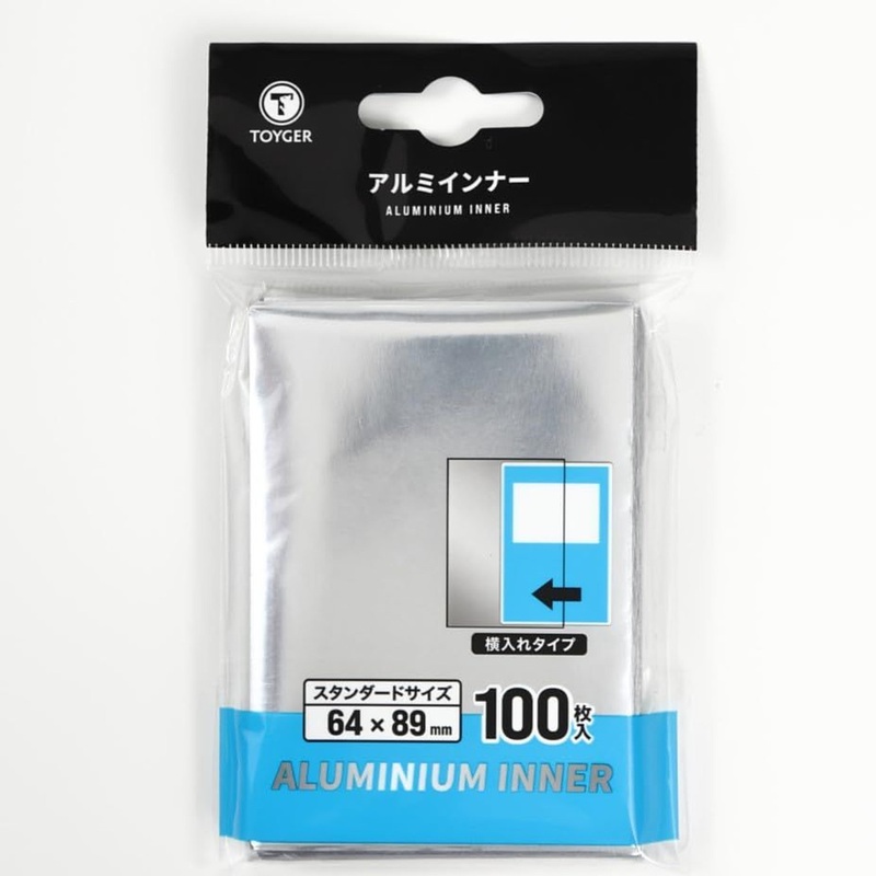 Toyger Aluminum Inner [100 Sleeves Horizontal Entry] Thin Inner Sleeves That Do Not Show Through the Back of the Card