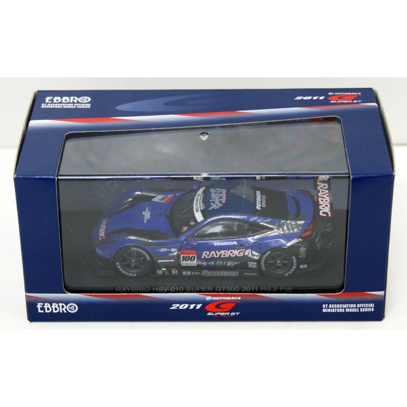 Ebbro 44549 Raybrig HSV-010 Super GT500 2011 Rd.2 Fuji No.100 1/43 Scale