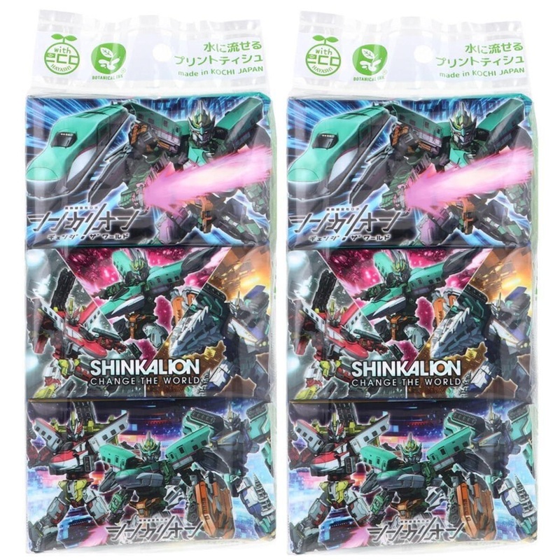 Takara Tomy Shinkalion CW Print Flushable Tissue Pocket Tissue 6-Pack Hayashi Shoji