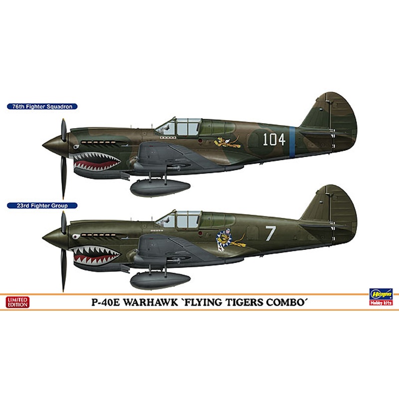Hasegawa 02082 P-40E Warhawk Flying Tigers Combo 1/72 Scale Kit