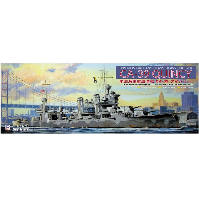 Pit-Road Skywave W-120 USS New Orleans Class Heavy Cruiser CA-39 Quincy 1/700 Scale Kit