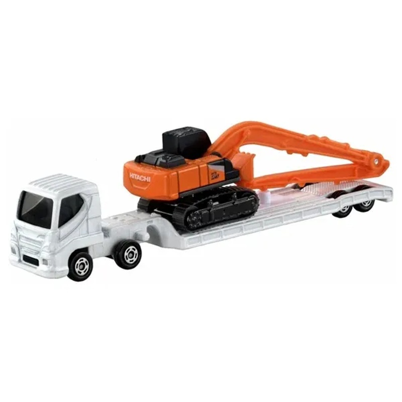 Takara Tomy Tomica No.143 Hitachi Construction Machinery Super Long Front Excavator ZX210-7 SLF and Transporter