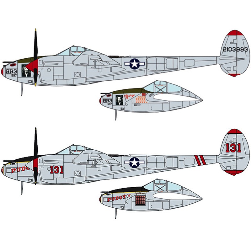 Hasegawa 02068 P-38J/L Lightning South Pacific Aces Combo 1/72 Scale Kit