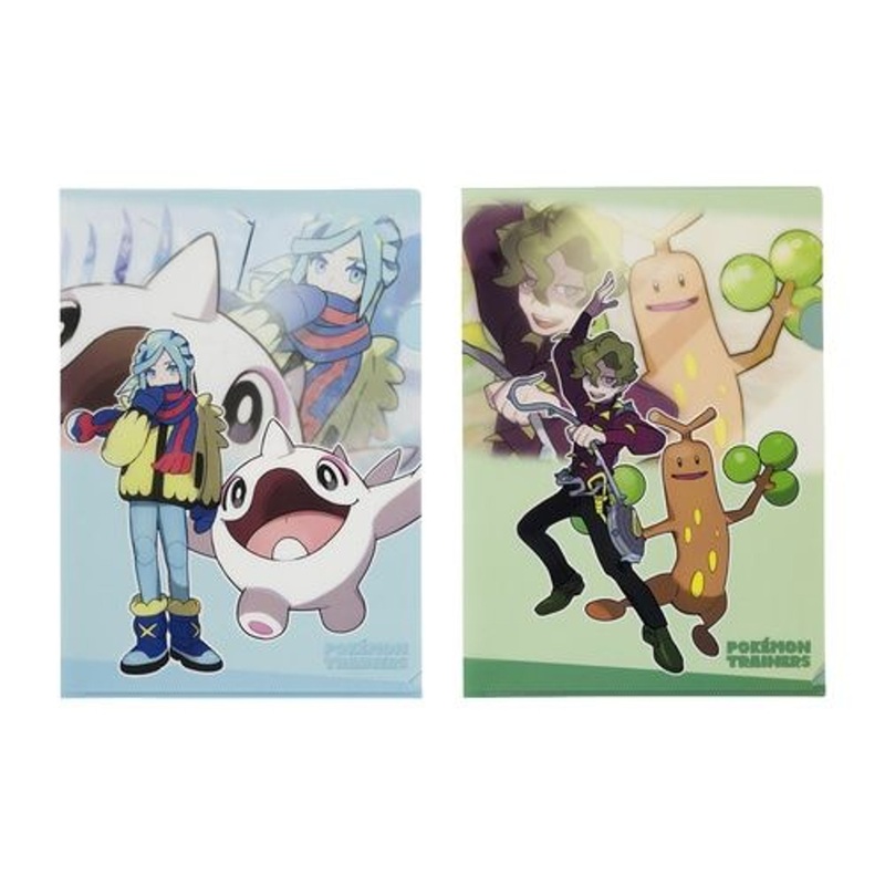 Pokemon Center Original A4 Clear File Set of 2 – Grusha & Brassius (Pokemon Trainers)