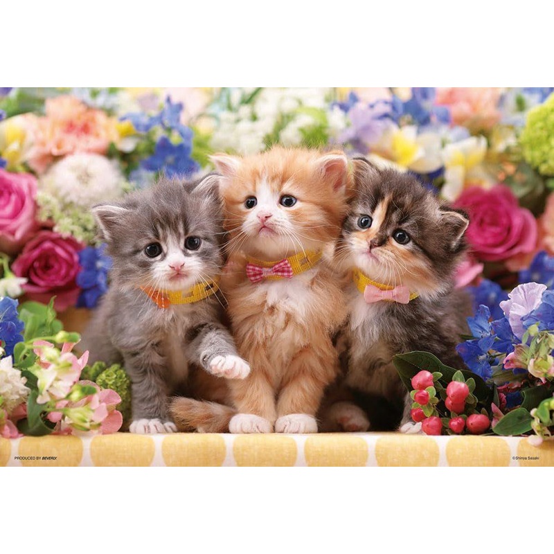 Jigsaw Puzzle Kittens’ Flower Time (300 Pieces)