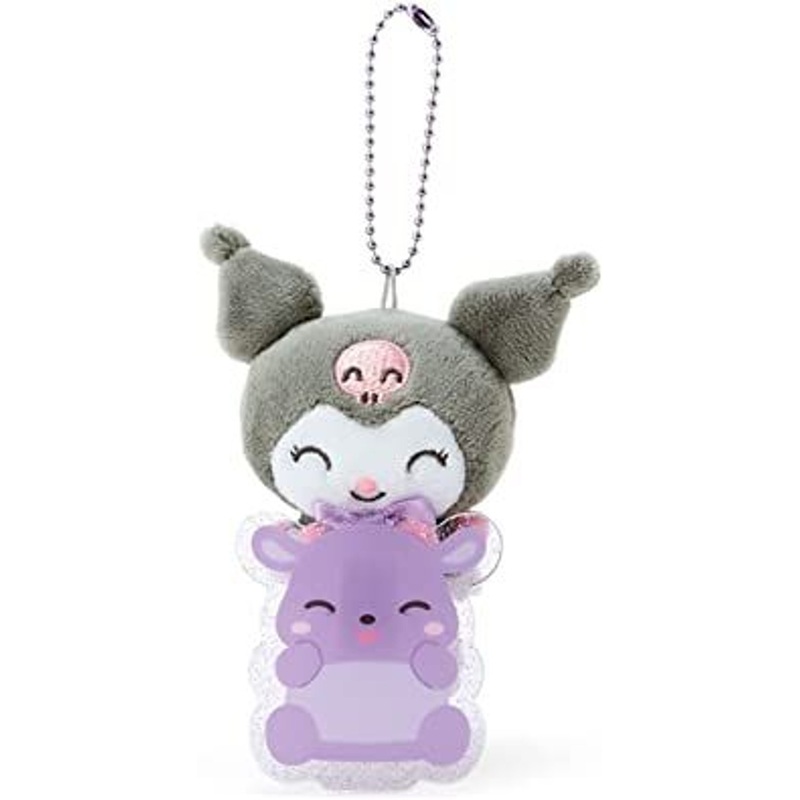 Sanrio Plush Mascot Holder with Badge – Kuromi (Smiling)