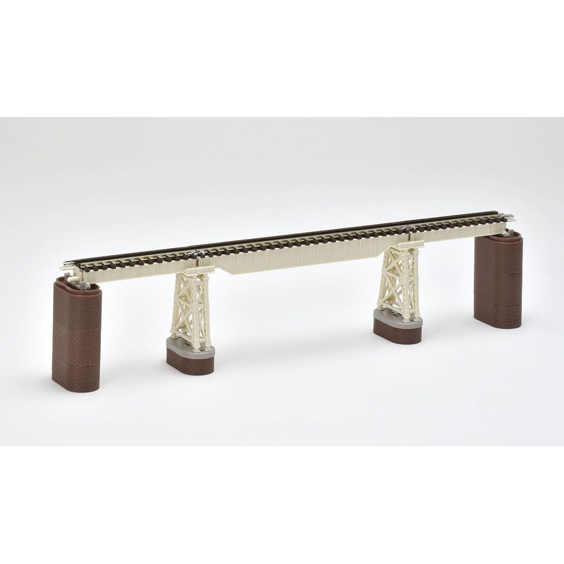 Tomix 3277 Trestle Bridge S280(F) (Ivory) w/Brick Pier and Trestle Pier (N scale)