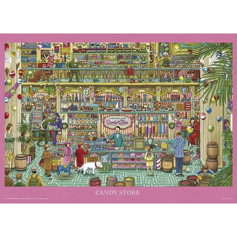 Yanoman 05-1028 Jigsaw Puzzle Kamiigaki Hirohumi Illustration Candy Store (500 Pieces)