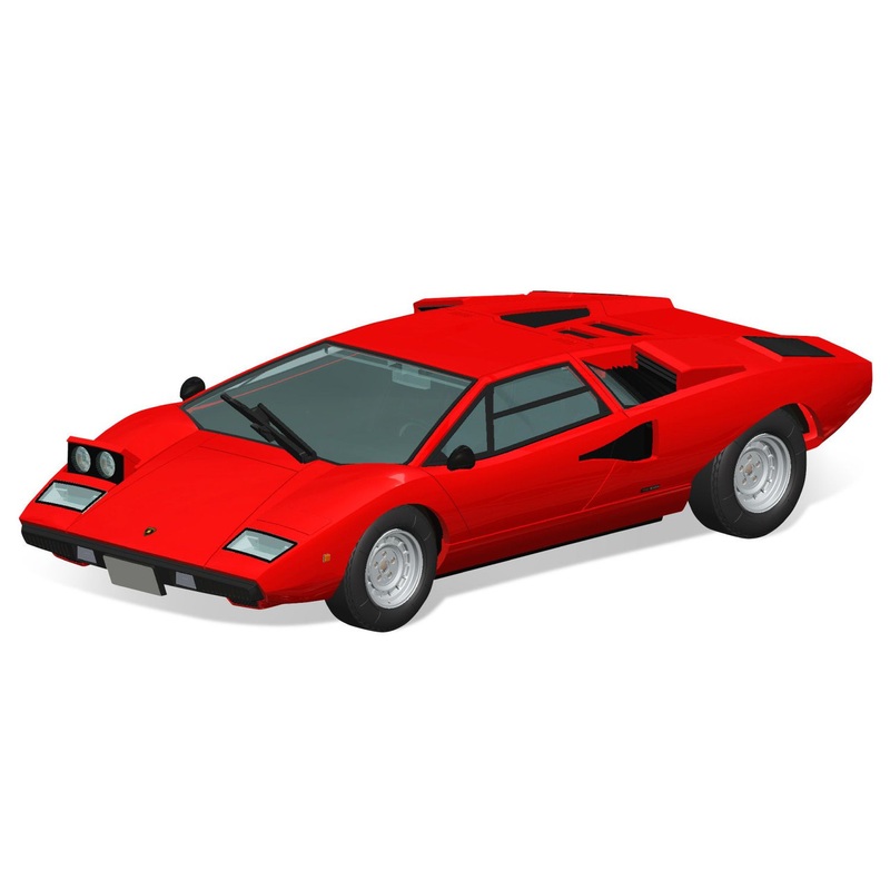 Aoshima The Snap Kit 1/32 Lamborghini Countach LP400 (Red) Plastic Model